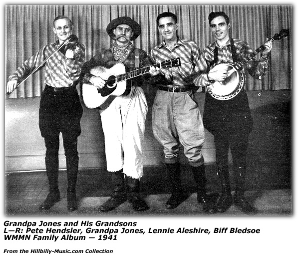 Grandpa Jones and His Grandsons, Grandpa Jones, Lennie Aleshire, Pete Hendsler, Biff Bledsoe - WMMN - Circa 1941