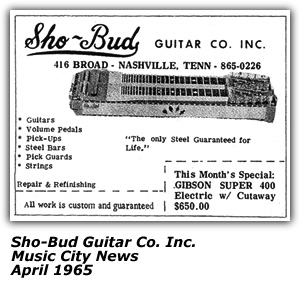 Promo Ad - Sho-Bud Guitar Company - April 1965