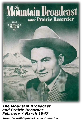 Mountain Broadcast and Prairie Recorder; February / March 1947; T. Texas Tyler