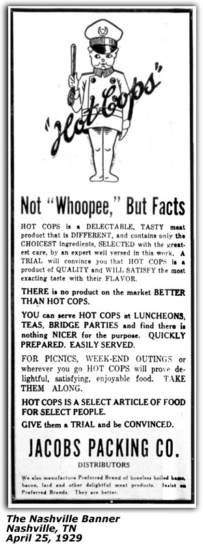 Promo Ad - Hot Cops - Not Whoopee But Facts - Nashville Banner - April 26, 1925
