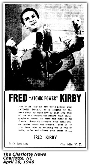 Fred (Atomic Power) Kirby - Promo Ad - 1946