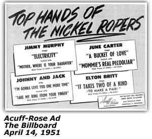Promo Ad - Billboard - Jimmy Murphy - April 1951