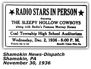 Sleepy Hollow Cowboys July 4 1936