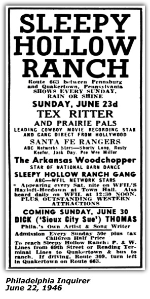Tex Ritter Sleepy Hollow Ranch June 22 1946