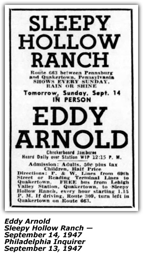 Eddy Arnold Sleepy Hollow Ranch September 14 1947
