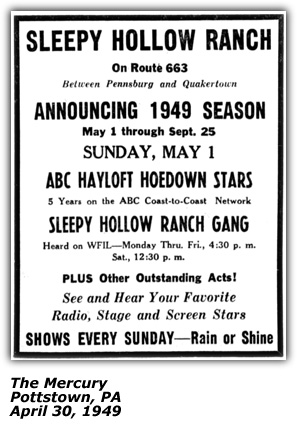 ABC Hayloft Hoedown Stars Sleepy Hollow Ranch May 1 1949