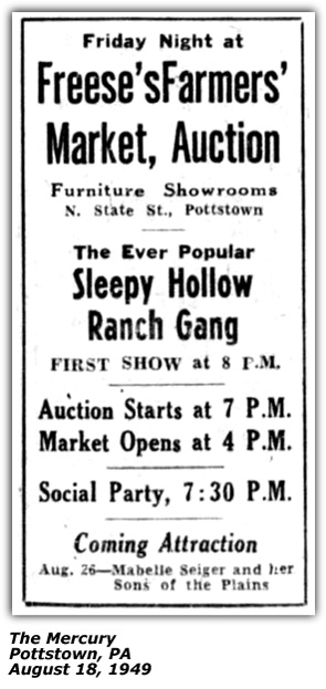 Freese Ad Sleepy Hollow Ranch Gang August 18 1949