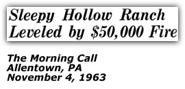 Sleepy Hollow Ranch Burns Headline Nov 4 1963