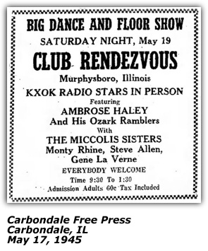 Promo Ad - Ozark Ramblers - May 17 1945