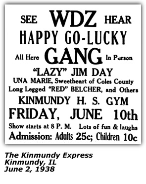 Promo Ad - Red Belcher - Kinmundy, IL - June 1938