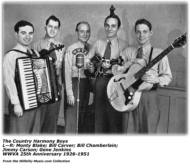 WWVA Country Harmony Boys Jimmy Carson, Monty Blake, Gene Jenkins, Bill Chamberlain