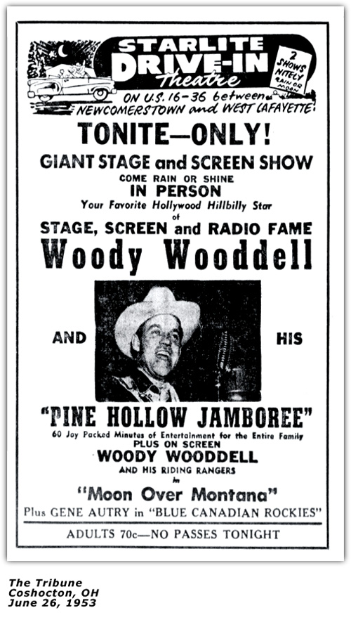 Woody Wooddell Pine Hollow Jamboree 1953 Ad