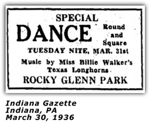 Billie Walker - Ad - March 1936
