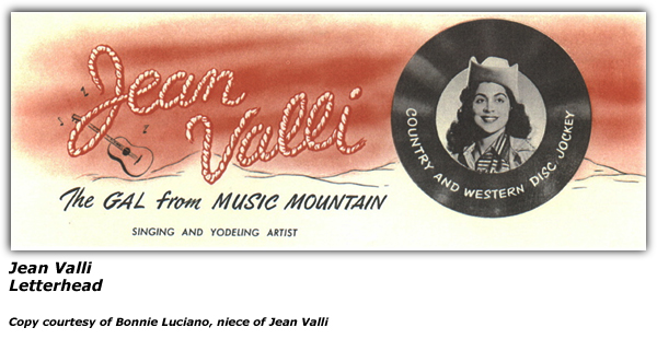 Texas Jean Valli - Letterhead
