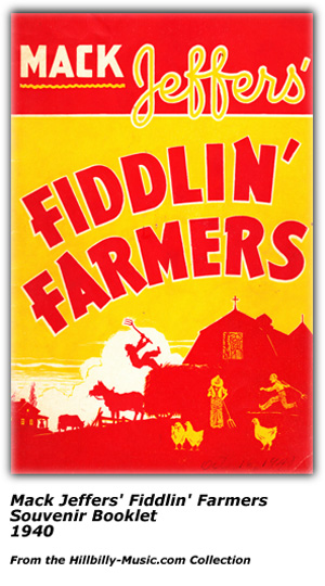 Mack Jeffers Fiddlin' Farmers Souvenir Book 1940