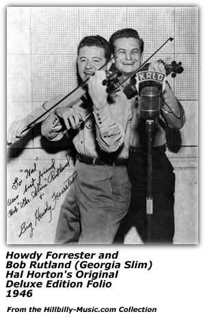 Hal Horton's Original Deluxe Edition Folio - 1946 - Howdy Forrester and Bob Rutland (Georgia Slim)