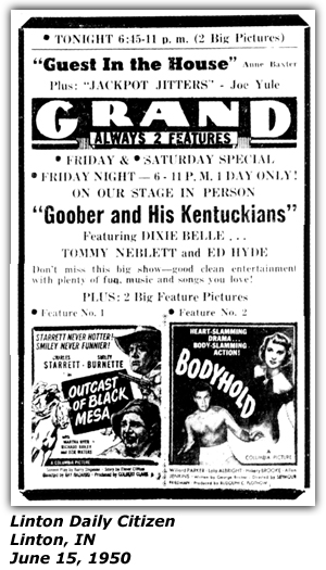 Promo Ad - Downtown Ballroom - San Bernardino, CA - Encinitas Ranch Hands - Roy Hogsed - Bill Havins - Ray Reed - August 1946