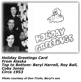 Beryl Harrell Roy Ball Coby Jones, Alaska 1953