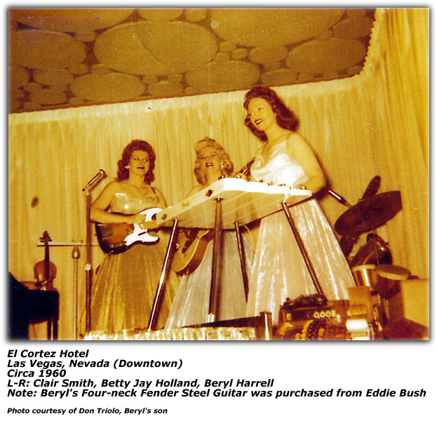 Beryl Harrell, Clair Smith and Betty Jay Holland - El Cortez Hotel - Las Vegas - 1960