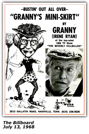 Promo Ad - Billboard - Granny's Mini-Skirt by Irene Ryan - July 1968