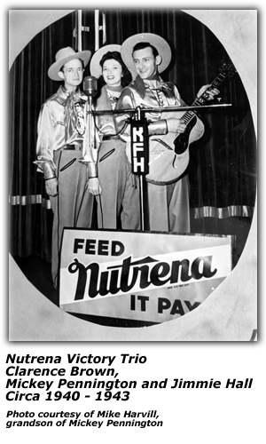 Promo Photo - Nutrena Victory Trio - Clarence Brown, Mickey Pennington and Jimmie Hall - Circa 1940 - 1943