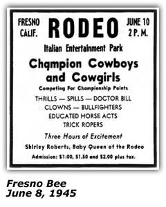 Promo Ad - Shirley Roberts Rodeo - 1945