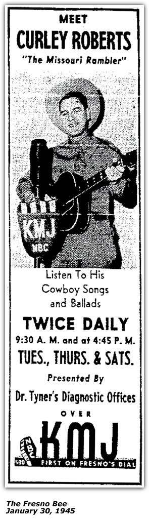 KMJ Promot Ad with Sponsor Dr. Tyner's Diagnostic Offices - Jan 1945