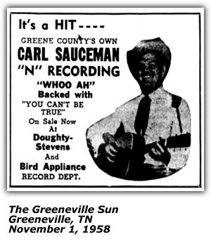 Promo Ad - Bird Applicance Record Dept - November 1958 - Carl Sauceman