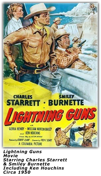 Promo Movie Ad - Lightning Guns - Charles Starrett; Smiley Burnette; Ken Houchins - 1950