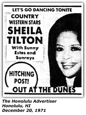 Promo Ad - Hitching Post - Honolulu, HI - Sheila Tilton - December 1971