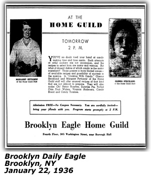 Promo Ad - Glenna Strickland - Brooklyn Eagle Home Guild - January 1936