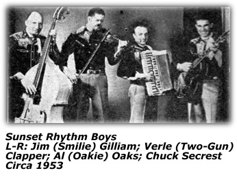 Sunset Rhythm Boys - Jim Gilliam - Verle Clapper - Al Oaks - Chuck Secrest - 1953