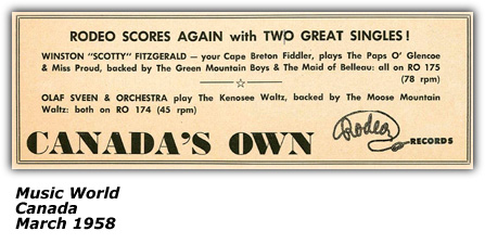 Promo Ad - Music World - Canada - Rodeo Records - Olaf Sveen and Orchestra - Kenosee Waltz