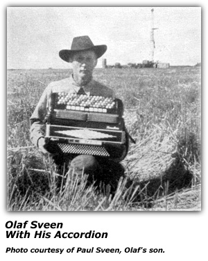 Portrait - Olaf Sveen - Accordion - Sitting in Field - circa 1950's - 1960's