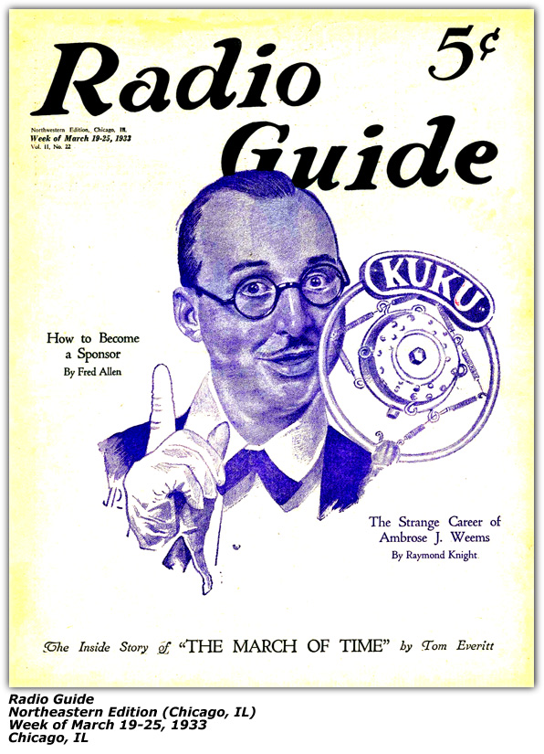 Radio Guide Cover - March 19-25, 1933 - Raymond Knight - KUKU