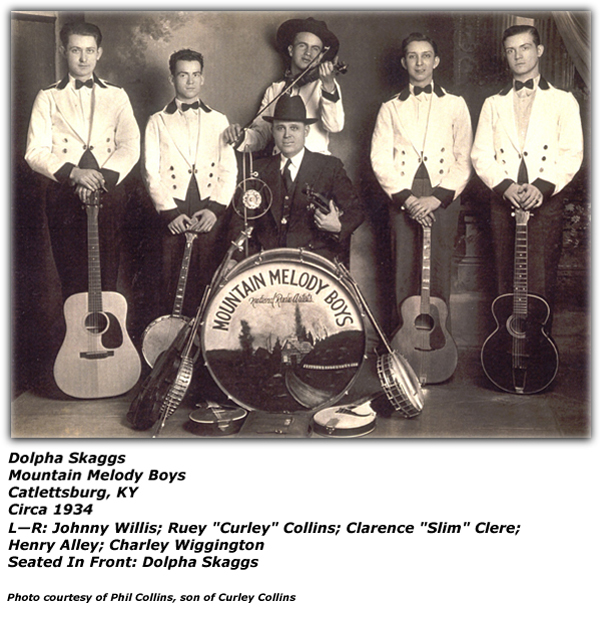 Mountain Melody Boys - Dolpha Skaggs - Johnny Willis - Curley Collins - Slim Clere - Henry Alley - Charley Wiggington - Circa 1934